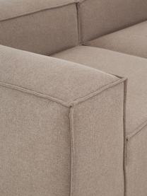 Modulaire hoekbank Lennon, Bekleding: 100% polyester De slijtva, Frame: massief grenenhout, FSC-g, Poten: kunststof, Geweven stof bruin, B 238 x D 180 cm, hoekdeel links