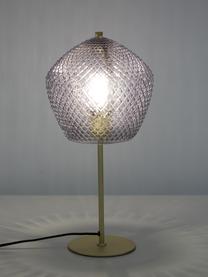 Tischlampe Orbiform mit Glasschirm, Lampenschirm: Glas, Lampenfuß: Metall, beschichtet, Grau, Goldfarben, Ø 23 x H 47 cm