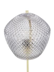 Tischlampe Orbiform mit Glasschirm, Lampenschirm: Glas, Lampenfuß: Metall, beschichtet, Grau, Goldfarben, Ø 23 x H 47 cm