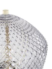 Tischlampe Orbiform mit Glasschirm, Lampenschirm: Glas, Lampenfuß: Metall, beschichtet, Grau, Goldfarben, Ø 23 x H 47 cm