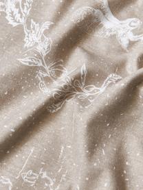 Copripiumino in flanella beige Animal Toile, Bianco, beige, Larg. 200 x Lung. 200 cm