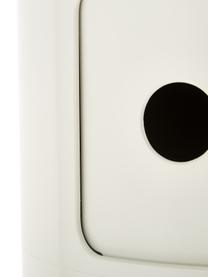 Contenitore di design bianco crema con 3 cassetti Componibili, Plastica (ABS), laccata, certificata Greenguard, Bianco crema, Ø 32 x Alt. 59 cm