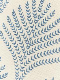 Tappeto in cotone beige/blu tessuto piatto con frange Klara, Beige, blu, Larg. 120 x Lung. 180 cm (taglia S)