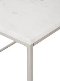 Tavolino da salotto in marmo Alys, Struttura: metallo verniciato a polv, Marmo bianco, argentato, Larg. 80 x Alt. 40 cm