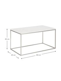 Mramorový konferenčný stolík Alys, Mramorová biela, odtiene striebornej, Š 80 x H 45 cm
