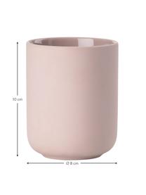 Zahnputzbecher Ume aus Steingut, Steingut überzogen mit Soft-touch-Oberfläche (Kunststoff), Rosa, Ø 8 x H 10 cm