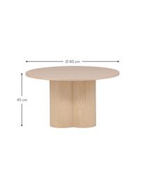 Rond houten salontafel Olivia, MDF, Hout, licht gelakt, Ø 80 cm