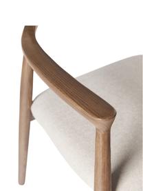 Židle s područkami z jasanového dřeva Kaya, Béžová, jasanové dřevo, Š 59 cm, V 78 cm
