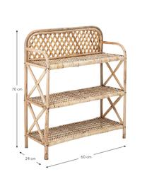 Kleines Standregal Ezra aus Schilfrohr, Schilfrohr, Hellbraun, B 60 x H 70 cm
