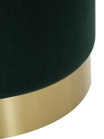 Puf z aksamitu Orchid, Tapicerka: aksamit (100% poliester) , Aksamitny zielony, odcienie złotego, ∅ 38 x W 38 cm