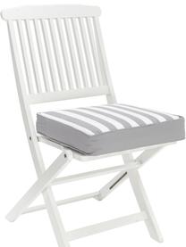 Hoog stoelkussen Timon in lichtgrijs/wit, gestreept, Grijs, wit, B 40 x L 40 cm