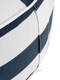 Opblaasbare buitenpoef Stripes in wit/blauw, Bekleding: 100% polyester stof (200 , Wit, blauw, Ø 53 x H 23 cm