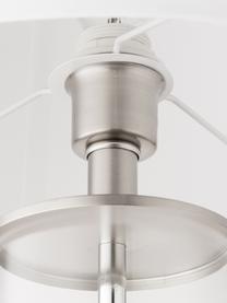 Große Tischlampe Abigail aus Glas und Leinen, Lampenschirm: Leinen, Lampenfuß: Glas, Sockel: Metall, vernickelt, Nickel, Ø 32 x H 61 cm