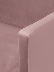 Fluwelen bank Fluente (3-zits) in roze met metalen poten, Bekleding: fluweel (hoogwaardig poly, Frame: massief grenenhout, Poten: gepoedercoat metaal, Fluweel Roze, B 196 x D 85 cm