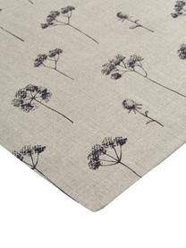 Obrus z bawełny Leaf, 100% bawełna, Beżowy, czarny, Dla 4-6 osób (S 145 x D 200 cm)