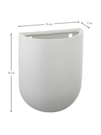 Ścienna osłonka na doniczkę z ceramiki Oval, Ceramika, Biały, S 15 x W 19 cm
