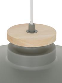 Scandi hanglamp Malm, Lampenkap: metaal, hout, Baldakijn: metaal, Grijs, Ø 40 x H 20 cm