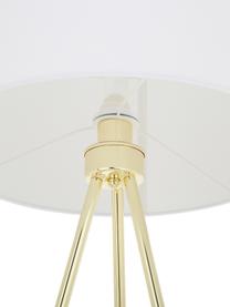 Tripod Stehlampe Cella mit Stoffschirm, Lampenschirm: Baumwollgeschmisch, Lampenfuß: Metall, Lampenfuß: Goldfarben, glänzendLampenschirm: Weiß, Ø 48 x H 158 cm