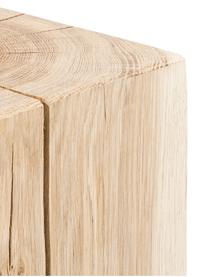 Hocker Block aus massivem Eichenholz, Eichenholz, Eichenholz, B 29 x H 40 cm