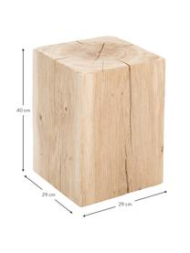 Hocker Block aus massivem Eichenholz, Eichenholz, Eichenholz, B 29 x H 40 cm