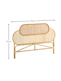 Rattan-Kopfteil Lalita, Rahmen: Rattan, Platte: Rattangeflecht, Rattan, B 170 x H 120 cm