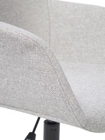 Tapicerowane krzesło biurowe ze sztucznej skóry Fiji, obrotowe, Tapicerka: 100% poliester Dzięki tka, Stelaż: metal malowany proszkowo, Jasna szara tkanina, S 66 x G 66 cm