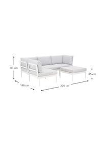 Set lounge modular para exterior Acton, Tapizado: 100% poliéster Alta resis, Estructura: metal con pintura en polv, Gris, An 226 x F 148 cm