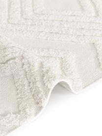 Alfombra artesanal de algodón texturizada Ziggy, 100% algodón, Blanco crema, An 160 x L 230 cm (Tamaño M)