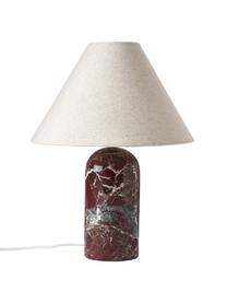 Stolová lampa s mramorovým podstavcom Gia, Béžová, červená, mramorovaná, Ø 30 x V 39 cm