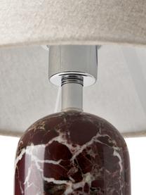 Lampe à poser avec socle en marbre Gia, Beige, rouge, marbré, Ø 30 x haut. 39 cm
