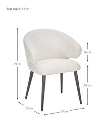 Buklé stolička s opierkami v modernom dizajne Celia, Buklé krémovobiela