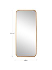 Zrkadlo na opretie s dubovým rámom Levan, Dubové drevo, Š 80 x V 180 cm