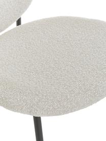 Bouclé gestoffeerde stoelen Ulrica in crèmewit, 2 stuks, Bekleding: 100% polyester, Poten: gepoedercoat metaal, Crèmewit, B 47 x D 61 cm