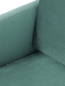 Fluwelen fauteuil Fluente in lichtgroen met metalen poten, Bekleding: fluweel (hoogwaardig poly, Frame: massief grenenhout, FSC-g, Poten: gepoedercoat metaal, Fluweel lichtgroen, B 74 x D 85 cm