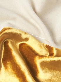 Funda de cojín de terciopelo bordada Farah, Parte superior: mezcla de algodón (70% al, Parte trasera: mezcla de algodón (70% al, Dorado, beige, An 45 x L 45 cm