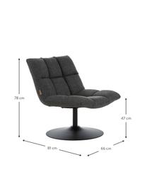 Otočné křeslo Bar, Tmavě šedá, Š 66 cm, H 81 cm