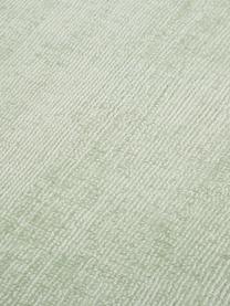 Alfombra redonda artesanal de viscosa Jane, Parte superior: 100% viscosa, Reverso: 100% algodón El material , Verde salvia, Ø 150 cm (Tamaño M)