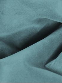 Fluwelen fauteuil Moby in turquoise met metalen poten, Bekleding: fluweel (hoogwaardig poly, Frame: massief grenenhout, FSC-g, Poten: gelakt metaal, Fluweel turquoise, B 90 x D 90 cm