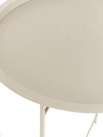 Kulatý kovový stolek Sangro, Kov s práškovým nástřikem, Béžová, Ø 46 cm, V 52 cm