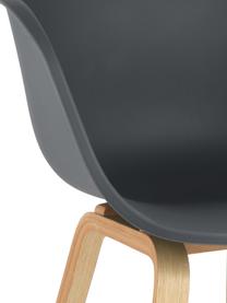 Chaise scandinave plastique Claire, Anthracite, bois de hêtre, larg. 60 x prof. 54 cm