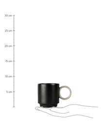 Filiżanka z porcelany Noor, 2 szt., Porcelana, Czarny, beżowy, Ø 8 x W 8 cm, 250 ml