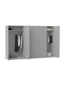 Modulaire draaideurkast Leon, 300 cm breed, meerdere varianten, Grijs, Basis interieur, hoogte 200 cm
