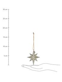 Handgefertigte Baumanhänger Serafina Star H 8 cm, 2 Stück, Goldfarben, B 7 x H 8 cm