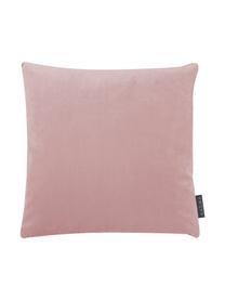 Housse de coussin en velours à relief Nobless, 100 % velours de polyester, Vieux rose, larg. 40 x long. 40 cm