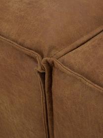 Divano componibile 4 posti in pelle riciclata Lennon, Rivestimento: pelle riciclata (70% pell, Struttura: legno di pino massiccio, , Piedini: plastica, Pelle marrone, Larg. 327 x Prof. 119 cm