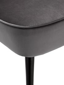 Fauteuil cocktail en velours Lucky, Velours gris foncé, larg. 59 x prof. 68 cm