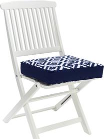 Hohes Sitzkissen Miami in Dunkelblau/Weiß, Bezug: 100% Baumwolle, Blau, B 40 x L 40 cm