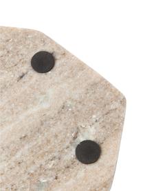 Marmeren serveerplateau Han in bruin, Dienblad: marmer, Handvatten: metaal, Bruin, B 27 x L 38 cm