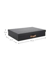 Caja Sverker II, Asa: cuero, Negro, An 44 x Al 9 cm