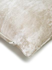 Poszewka na poduszkę z aksamitu Shiny, 100% aksamit poliestrowy, Kremowy, S 40 x D 40 cm